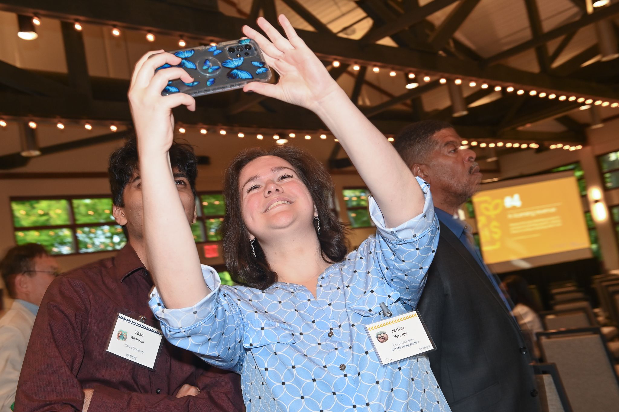 Photo of two people taking a selfie