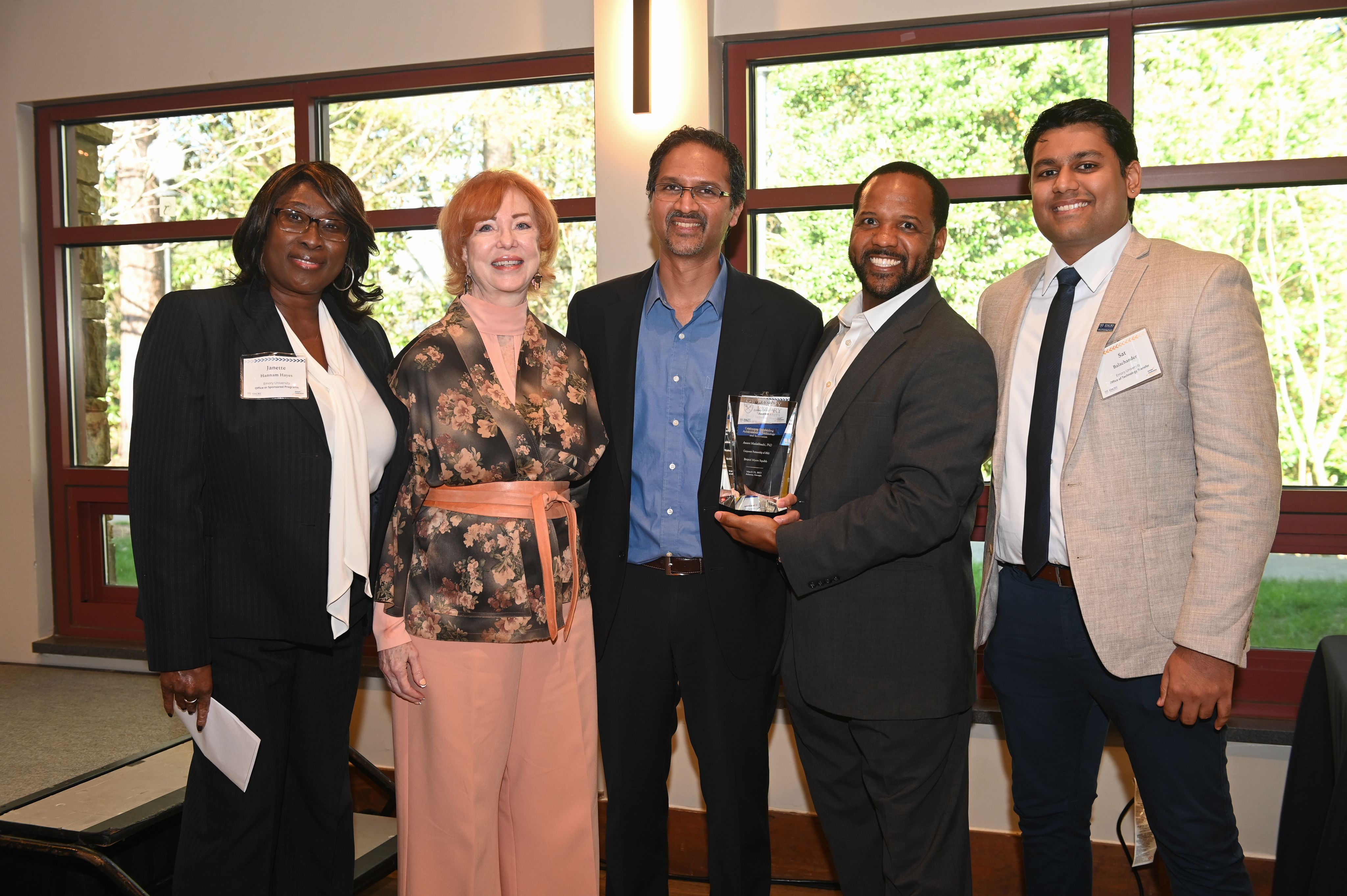 Photo of Jannette Hannam-Hayes, Deborah Bruner, Anant Madabhushi, Robert Nobles, and Sat Balachander