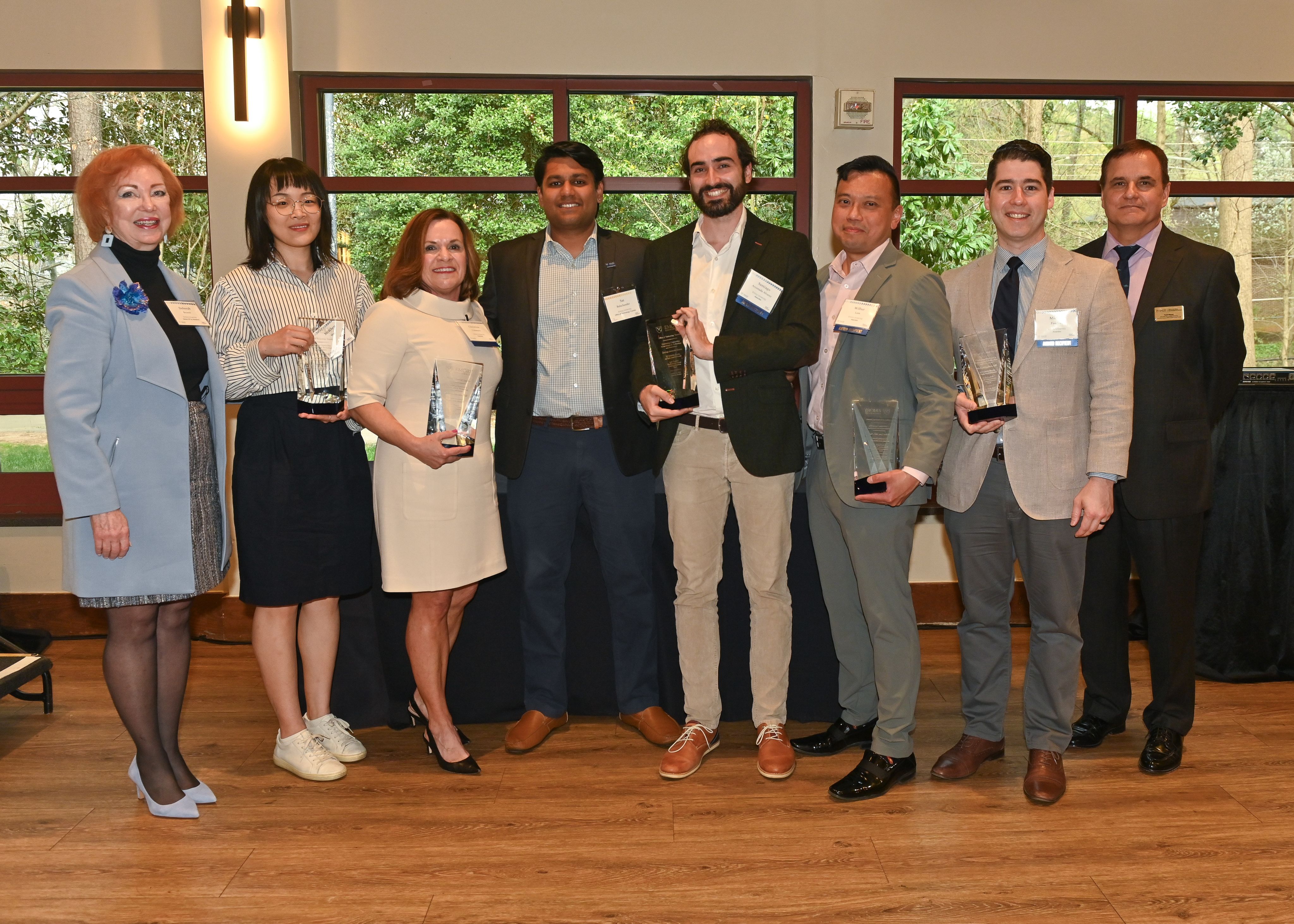 Photo of Deborah Bruner, Meichen Wei, Christina Calamaro, Sat Balachander, Santiago Arconada Alvarez, Wilbur Lam, Michael Fundora, Todd Sherer
