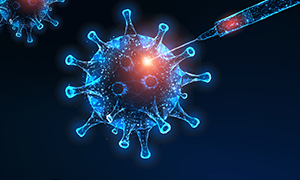 Abstract virus and needle